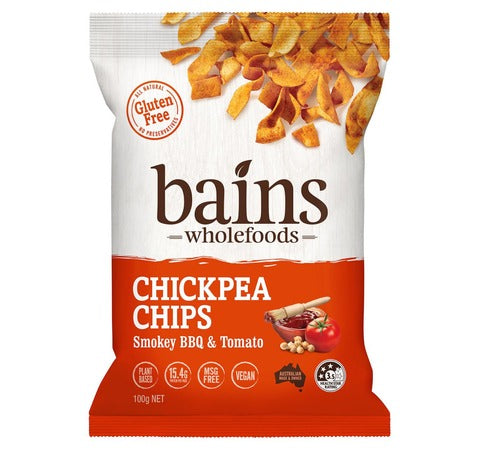 Bains Wholefoods Chickpea Chips | Smokey BBQ and Tomato